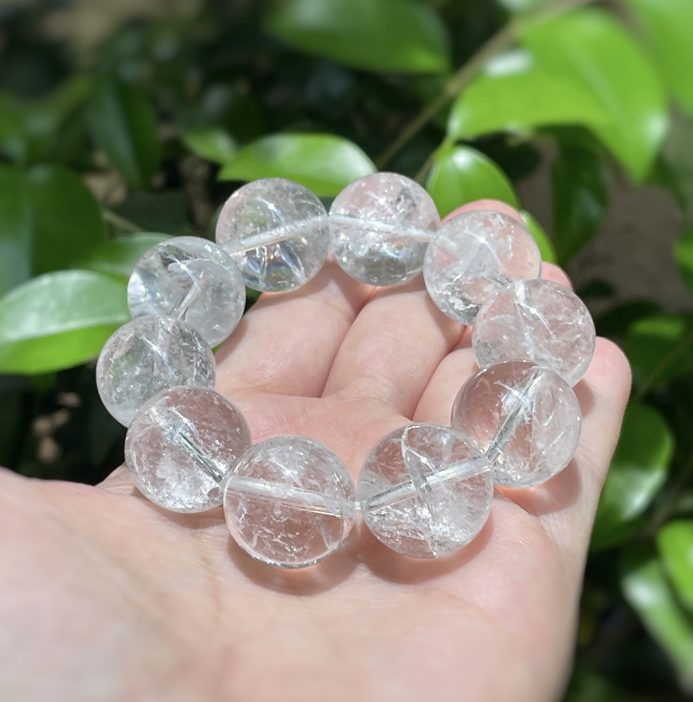 ヒマラヤ マニカラン水晶 １８mm 透明 浄化 シュワシュワ レア